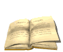An animation of a book turning pages